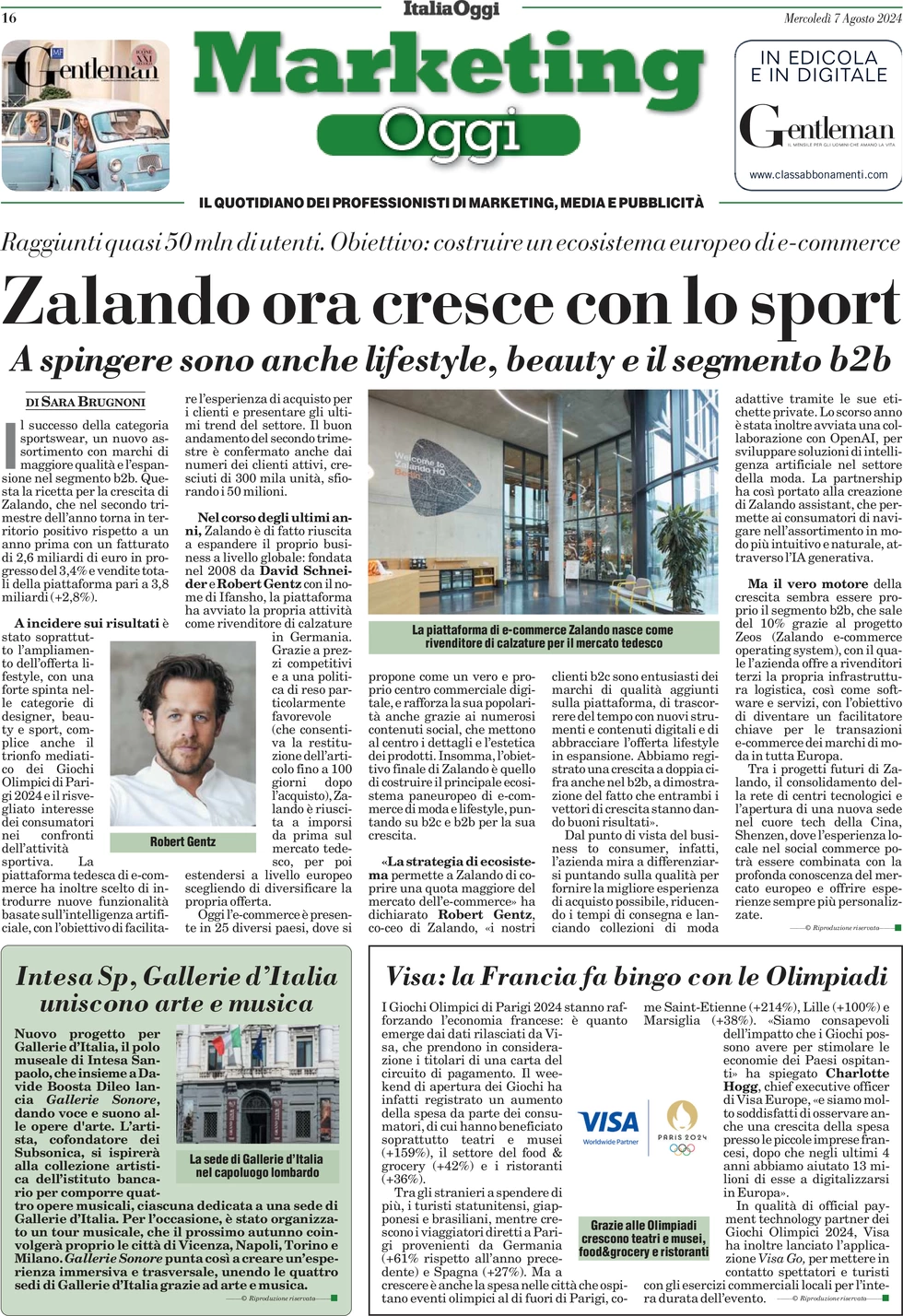 anteprima della prima pagina di marketing-oggi del 07/08/2024
