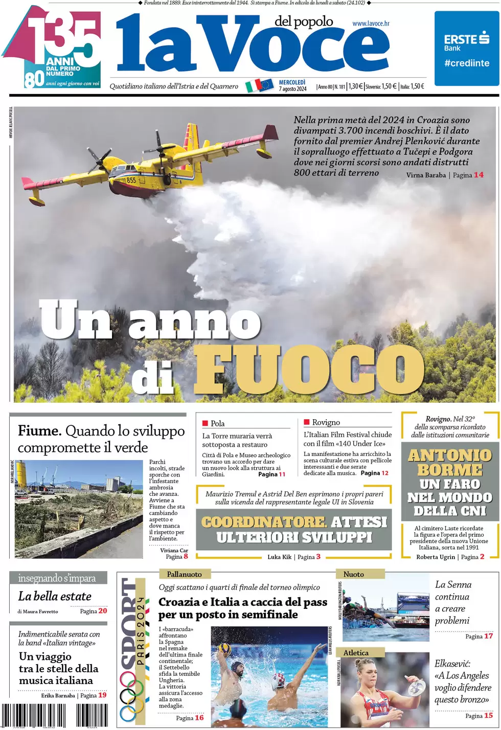 anteprima della prima pagina di la-voce-del-popolo del 07/08/2024