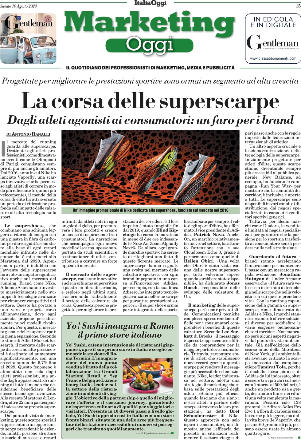 anteprima della prima pagina di marketing-oggi del 10/08/2024