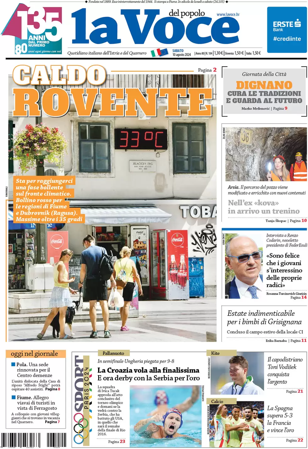 anteprima della prima pagina di la-voce-del-popolo del 10/08/2024