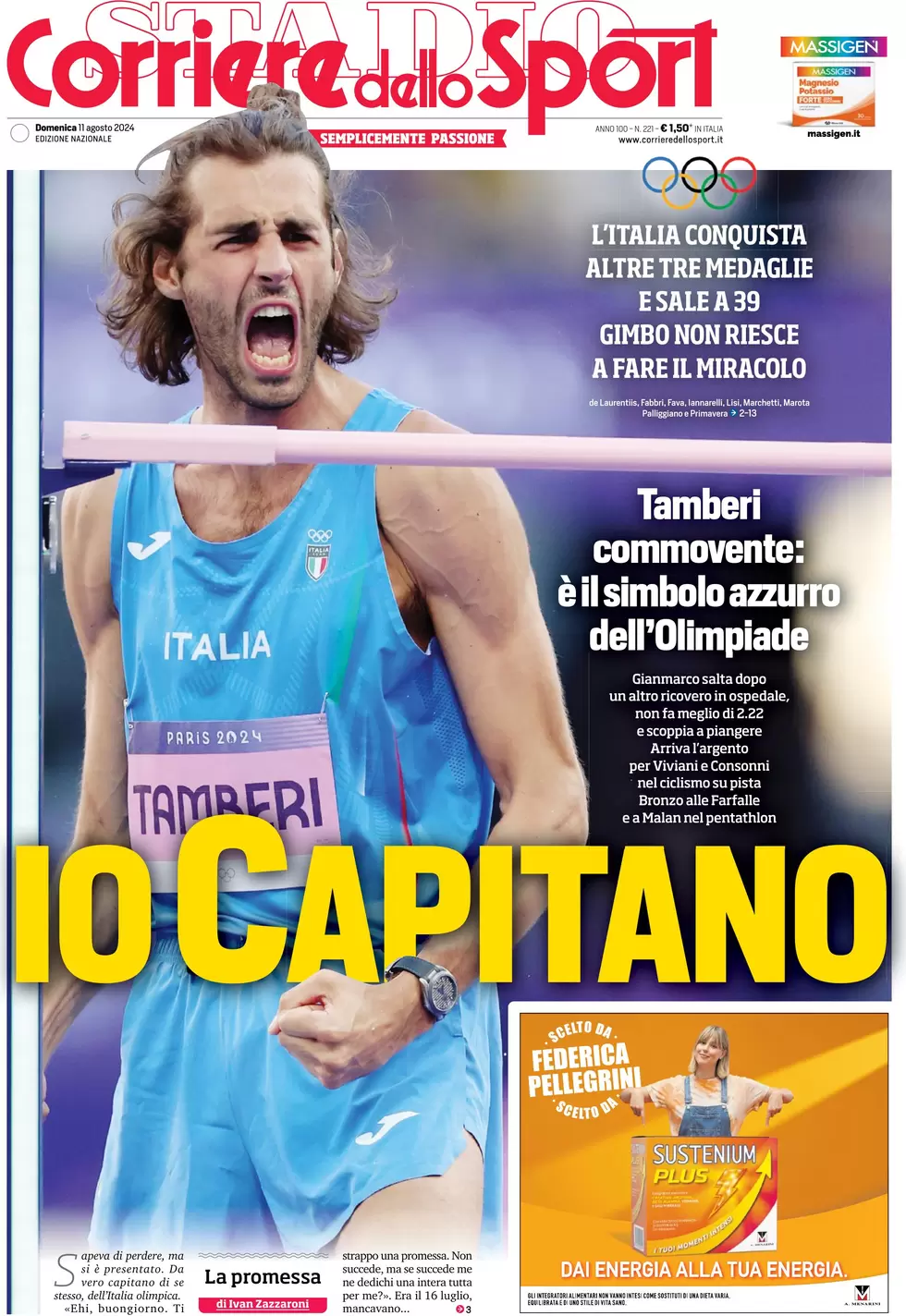 anteprima della prima pagina di corriere-dello-sport del 11/08/2024