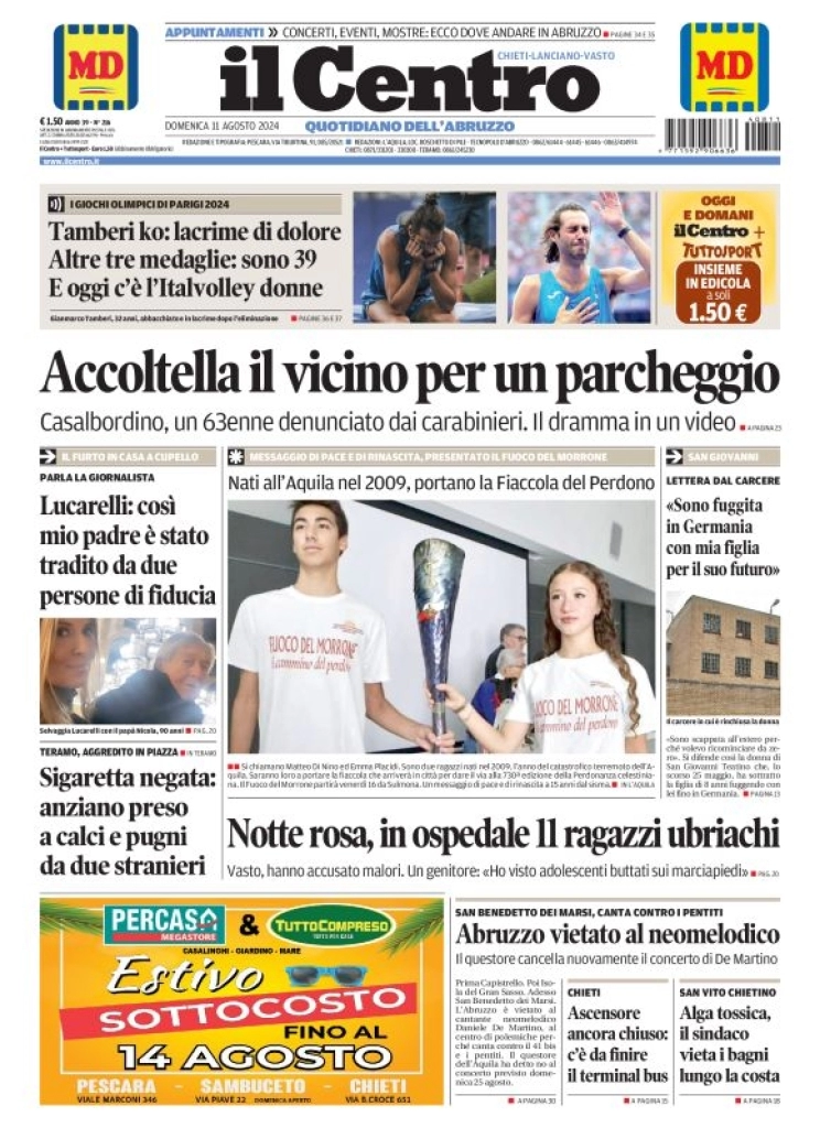 anteprima della prima pagina di il-centro-chieti del 11/08/2024