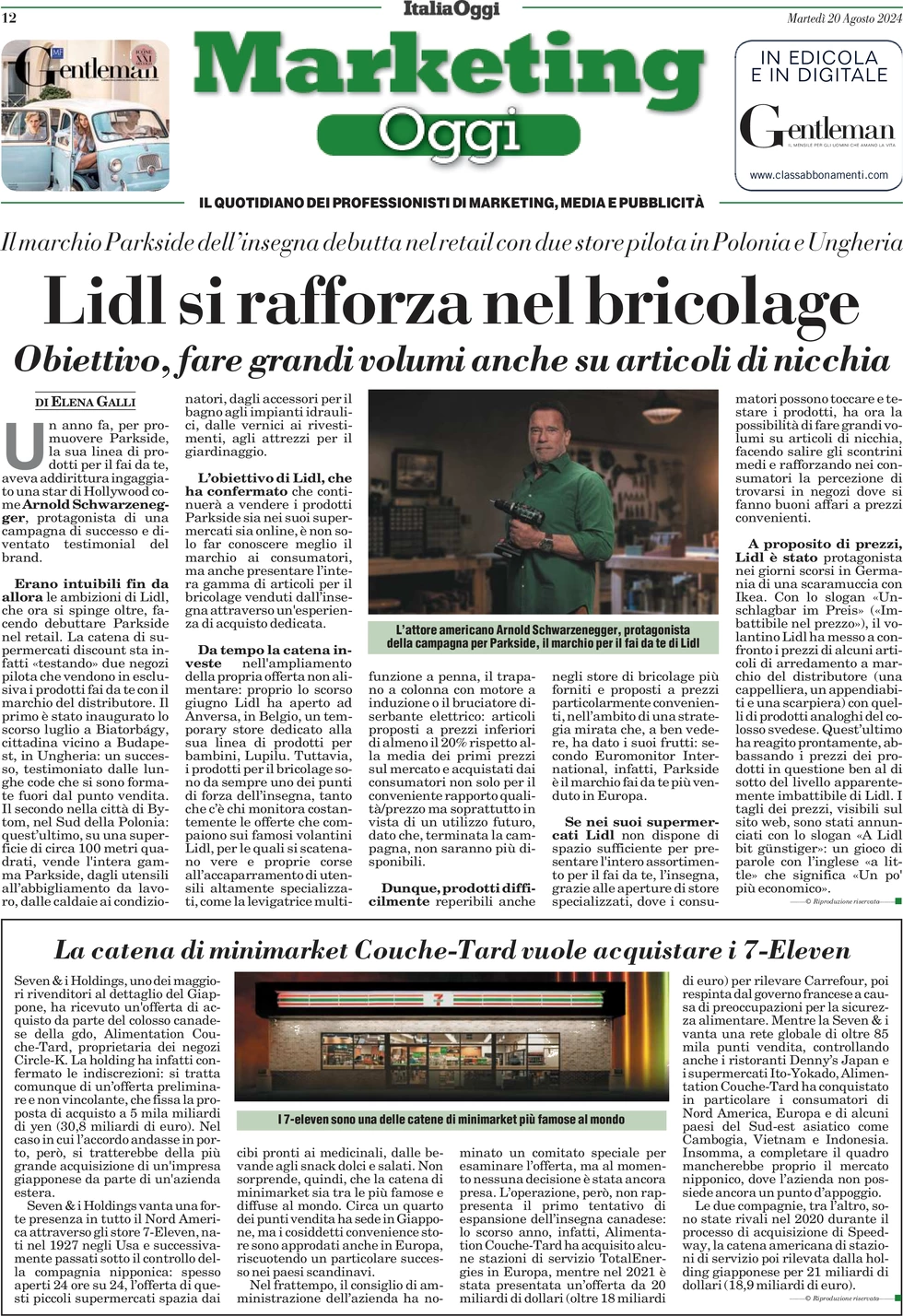 anteprima della prima pagina di marketing-oggi del 20/08/2024
