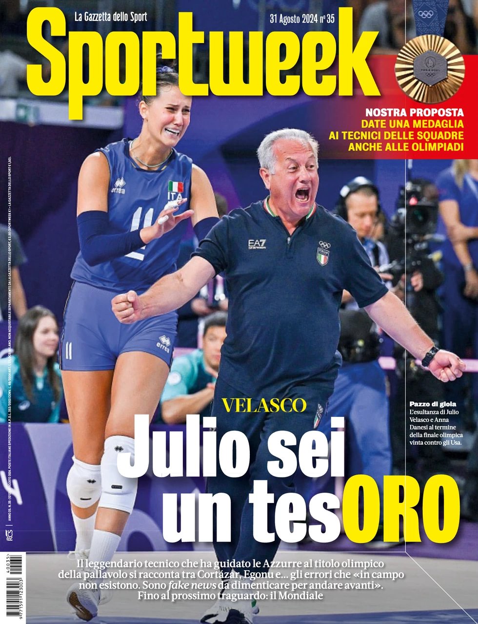 anteprima della prima pagina di sportweek-la-gazzetta-dello-sport del 31/08/2024