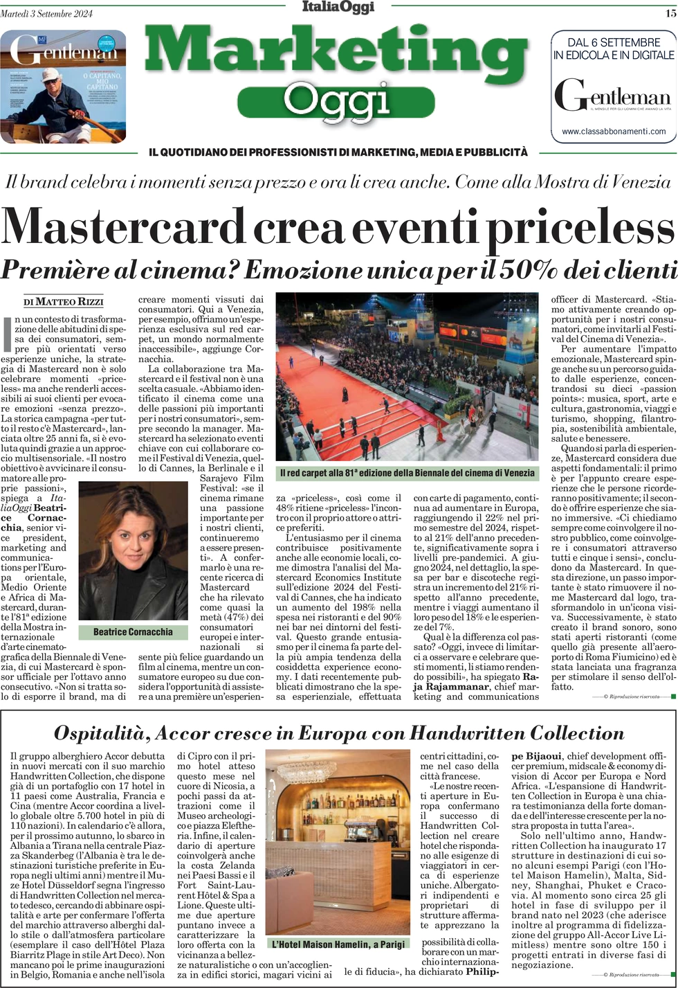 anteprima della prima pagina di marketing-oggi del 03/09/2024