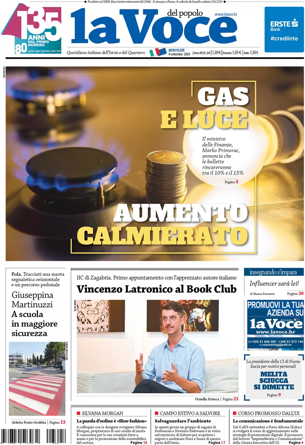 anteprima della prima pagina di la-voce-del-popolo del 04/09/2024