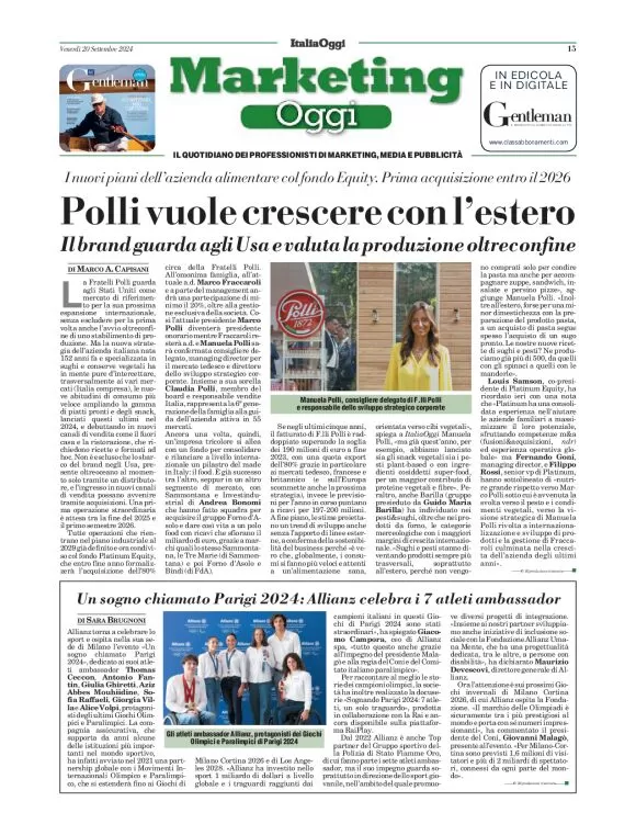 anteprima della prima pagina di marketing-oggi del 20/09/2024