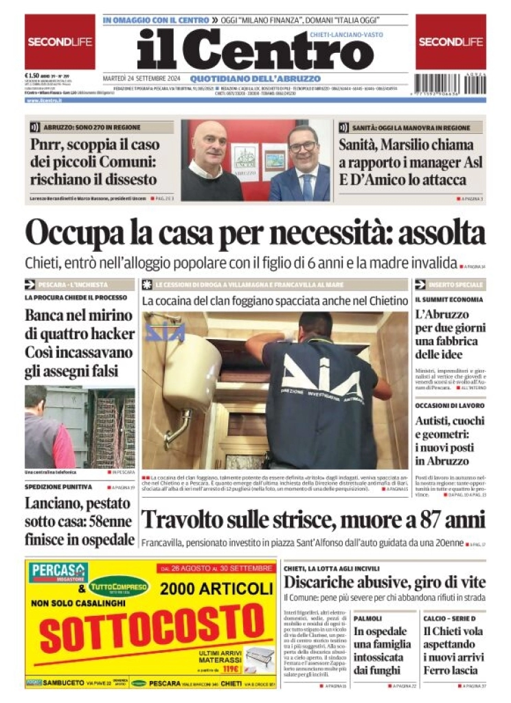 anteprima della prima pagina di il-centro-chieti del 24/09/2024