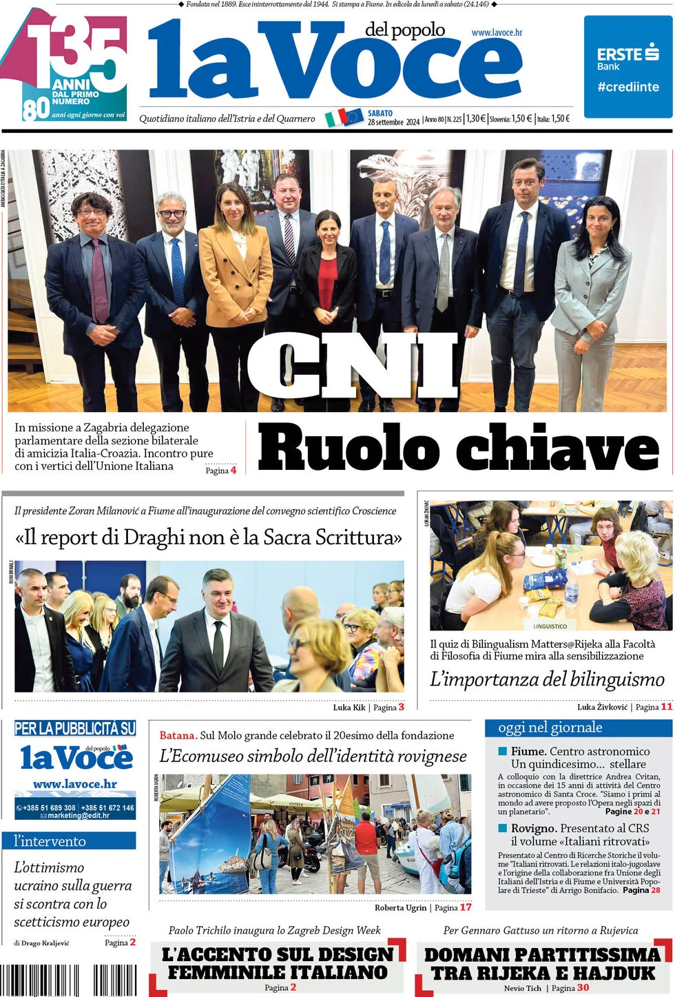 anteprima della prima pagina di la-voce-del-popolo del 28/09/2024