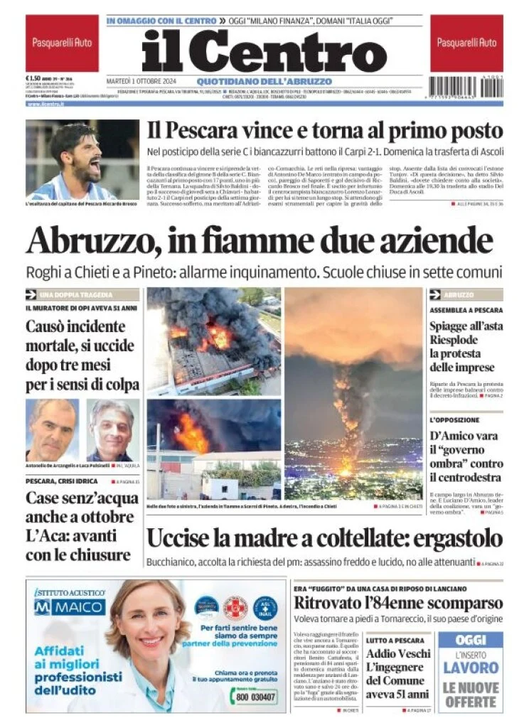 anteprima della prima pagina di il-centro-pescara del 01/10/2024