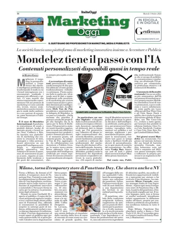 anteprima della prima pagina di marketing-oggi del 01/10/2024