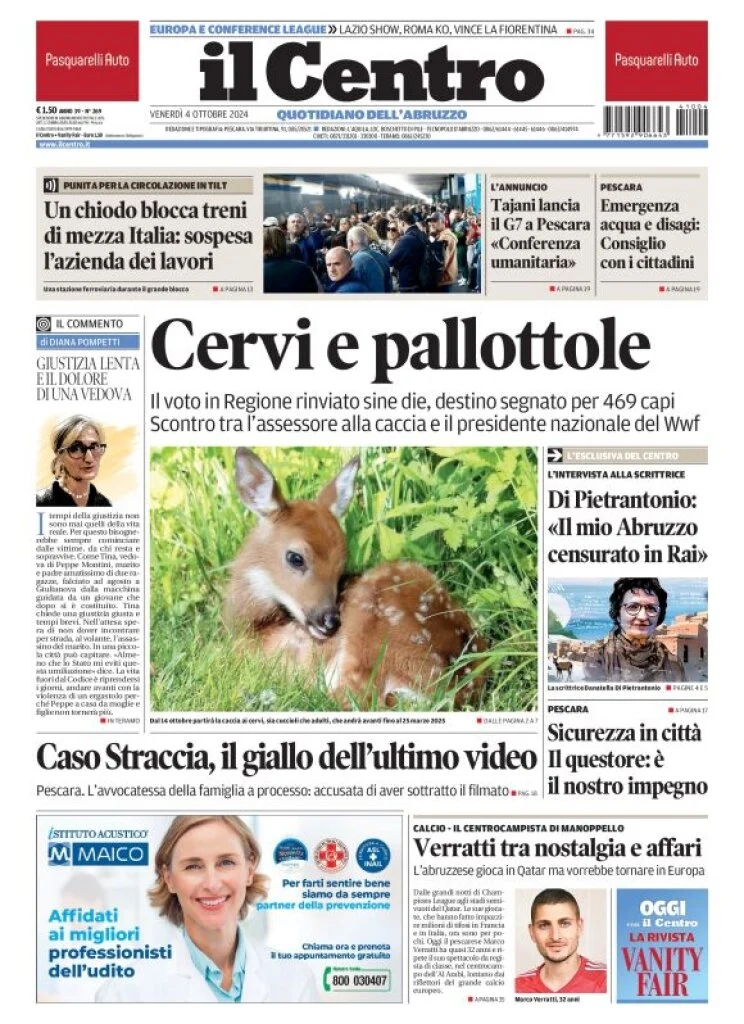 anteprima della prima pagina di il-centro-pescara del 04/10/2024