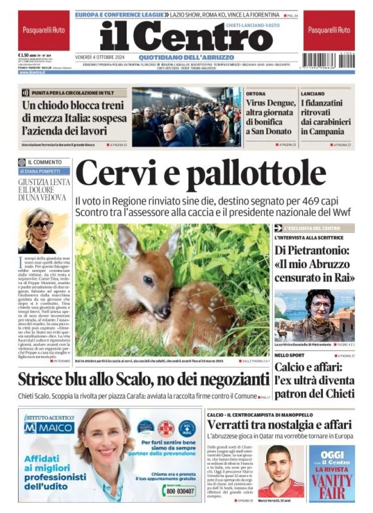 anteprima della prima pagina di il-centro-chieti del 04/10/2024