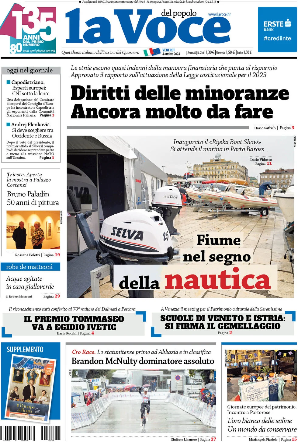 anteprima della prima pagina di la-voce-del-popolo del 04/10/2024