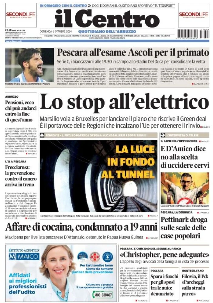anteprima della prima pagina di il-centro-pescara del 06/10/2024