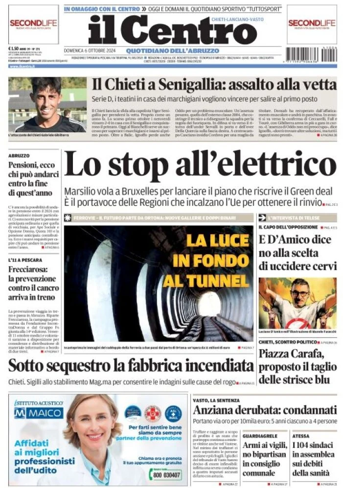 anteprima della prima pagina di il-centro-chieti del 06/10/2024