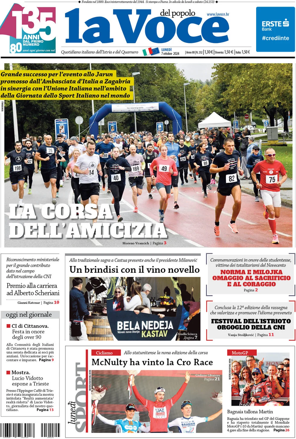 anteprima della prima pagina di la-voce-del-popolo del 07/10/2024