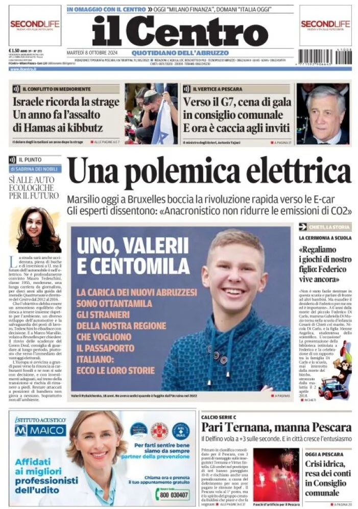 anteprima della prima pagina di il-centro-pescara del 08/10/2024
