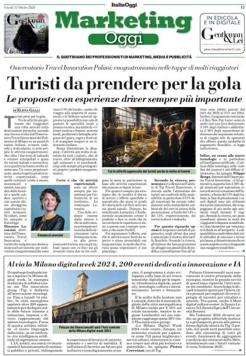 anteprima della prima pagina di marketing-oggi del 11/10/2024