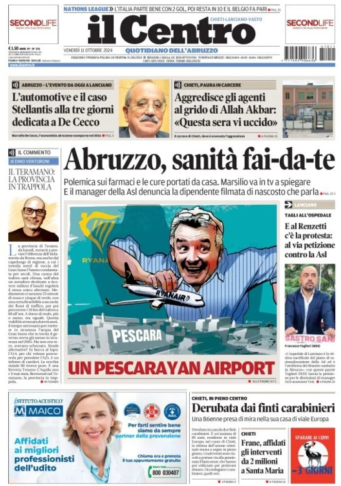 anteprima della prima pagina di il-centro-chieti del 11/10/2024