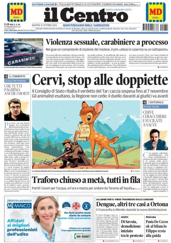 anteprima della prima pagina di il-centro-chieti del 15/10/2024