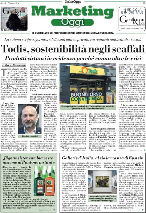 anteprima della prima pagina di marketing-oggi del 17/10/2024