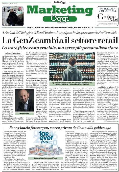 anteprima della prima pagina di marketing-oggi del 18/10/2024