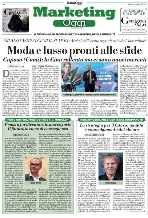 anteprima della prima pagina di marketing-oggi del 22/10/2024