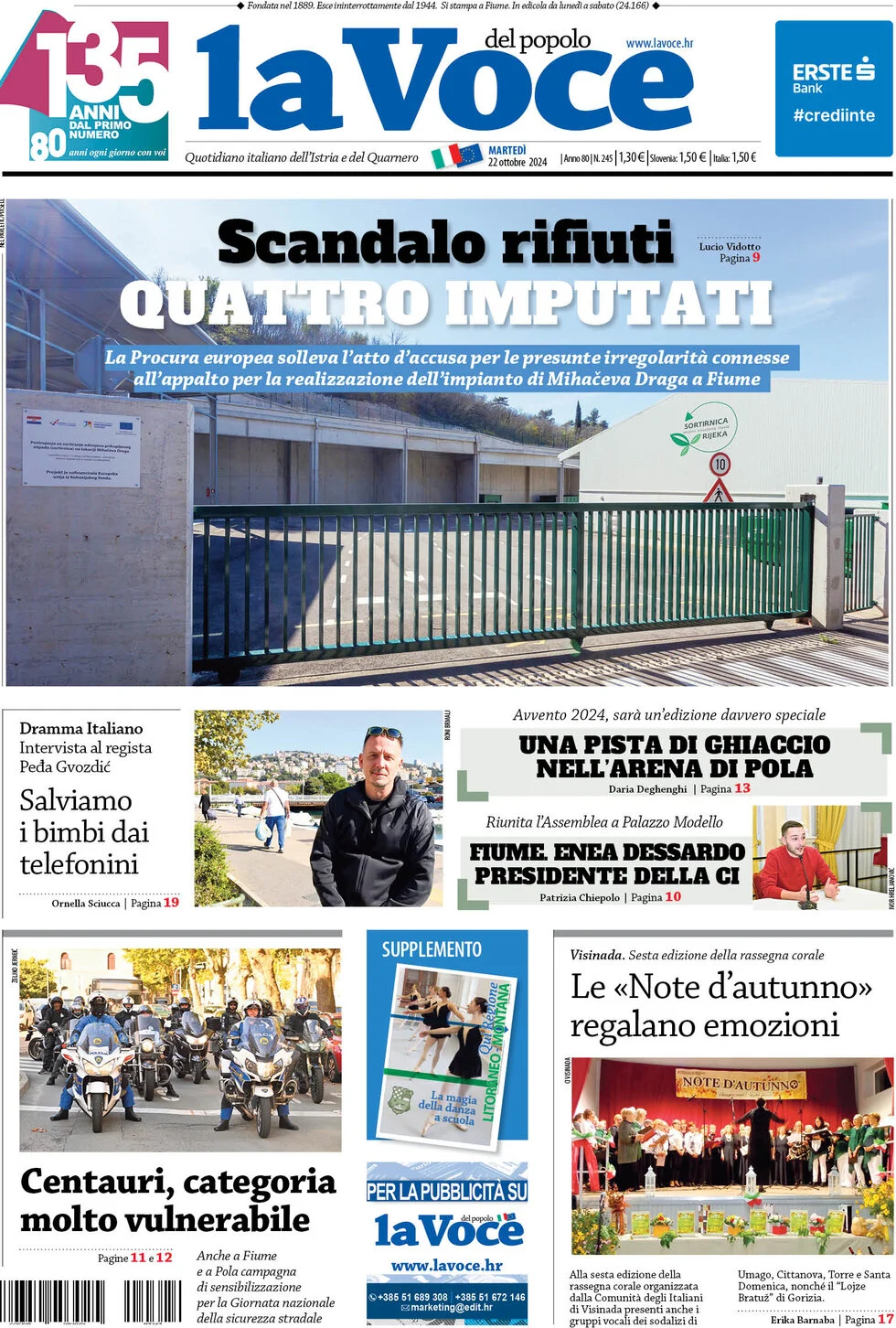 anteprima della prima pagina di la-voce-del-popolo del 22/10/2024