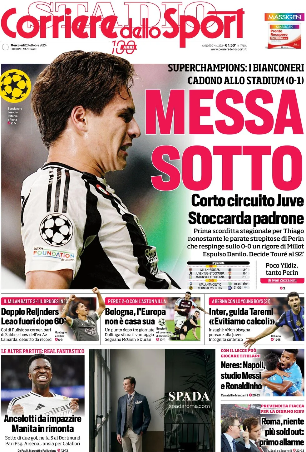 anteprima della prima pagina di corriere-dello-sport del 23/10/2024