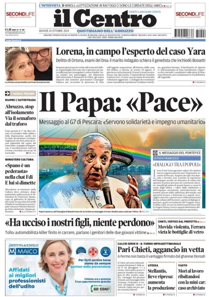 anteprima della prima pagina di il-centro-chieti del 24/10/2024