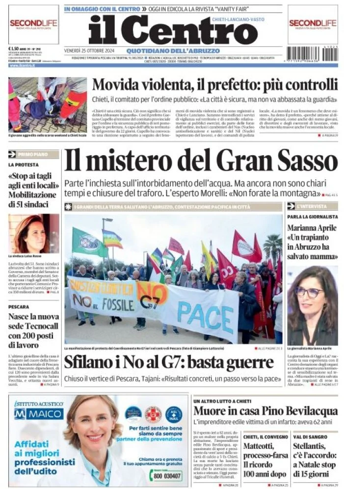 anteprima della prima pagina di il-centro-chieti del 25/10/2024