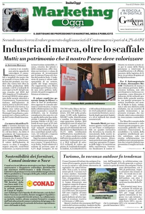 anteprima della prima pagina di marketing-oggi del 25/10/2024