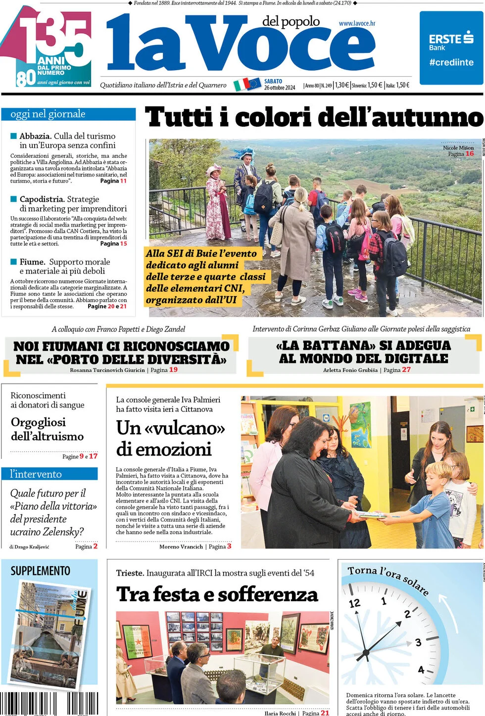 anteprima della prima pagina di la-voce-del-popolo del 26/10/2024