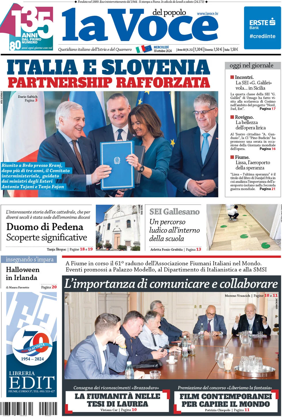 anteprima della prima pagina di la-voce-del-popolo del 30/10/2024
