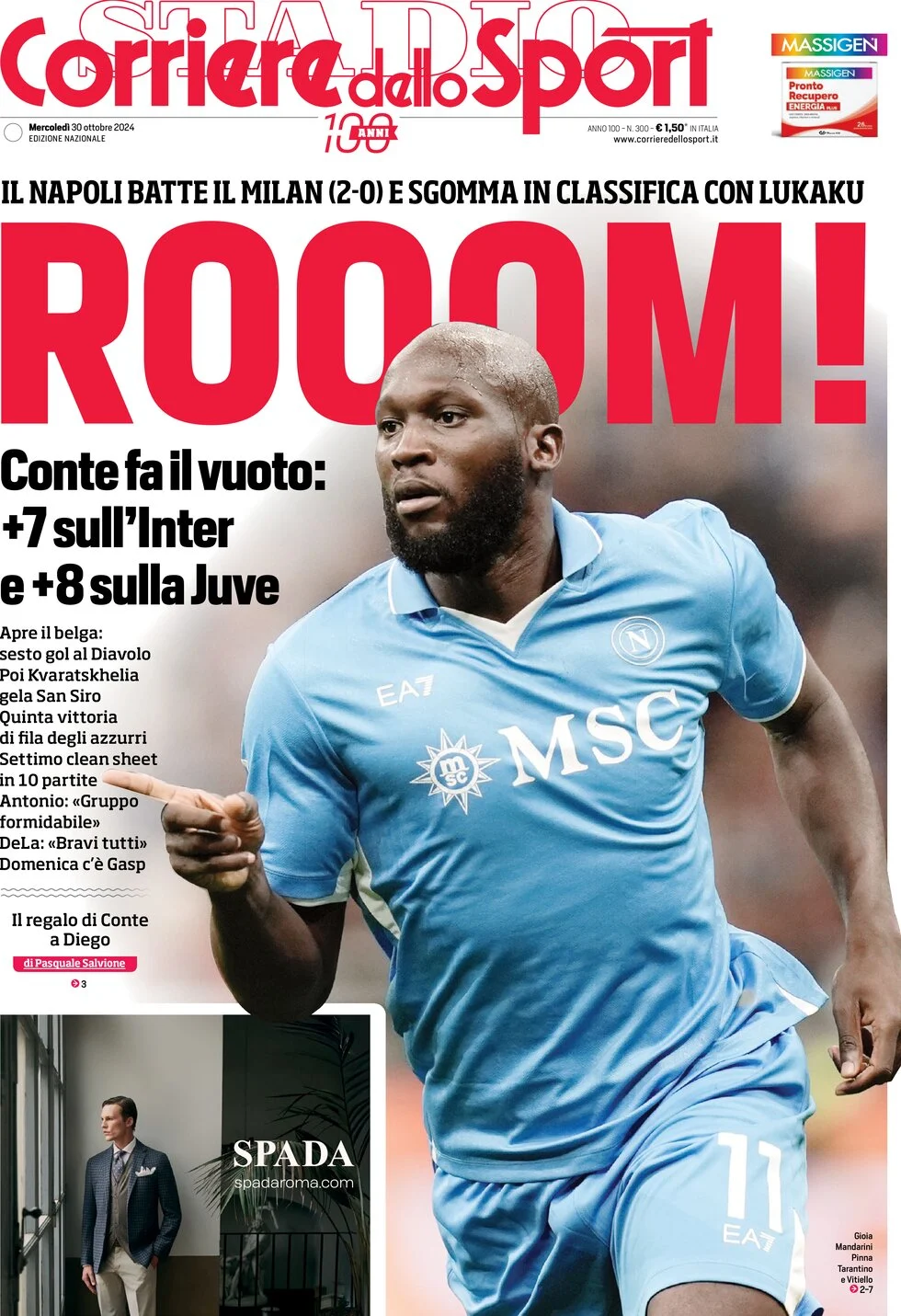 anteprima della prima pagina di corriere-dello-sport del 30/10/2024