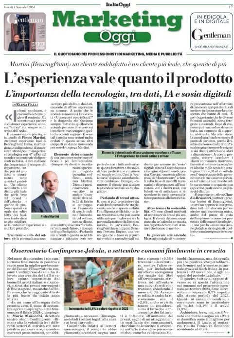 anteprima della prima pagina di marketing-oggi del 01/11/2024