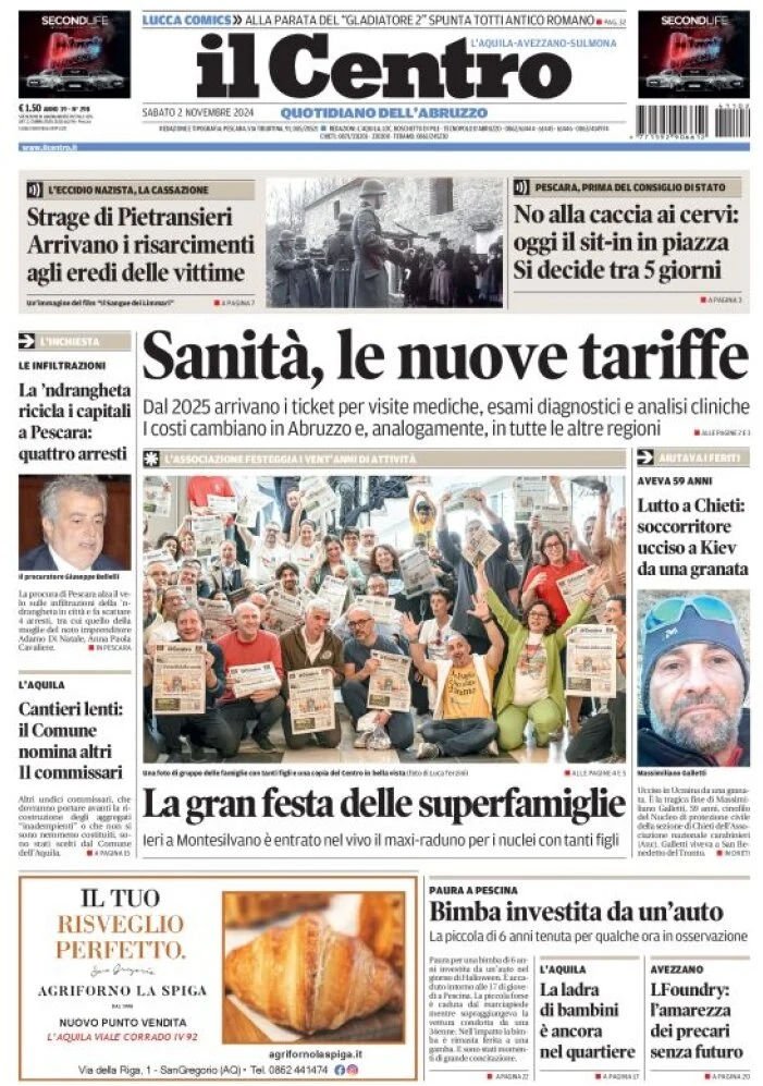 anteprima della prima pagina di il-centro-laquila del 02/11/2024