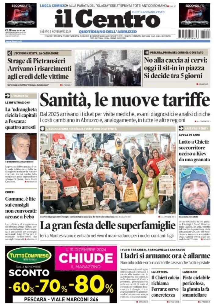 anteprima della prima pagina di il-centro-chieti del 02/11/2024
