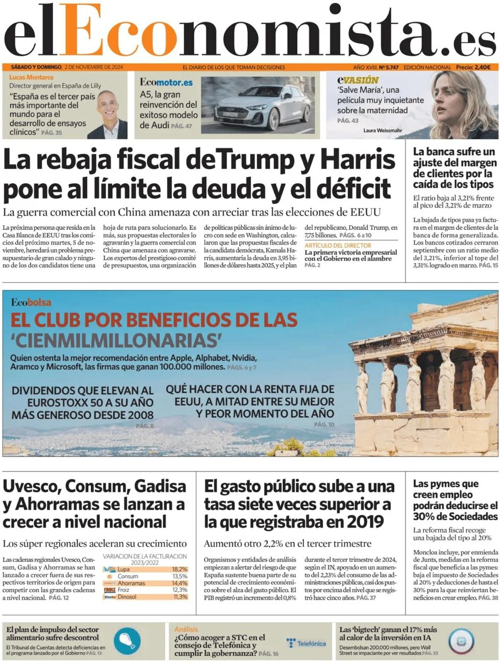 anteprima della prima pagina di el-economista del 02/11/2024