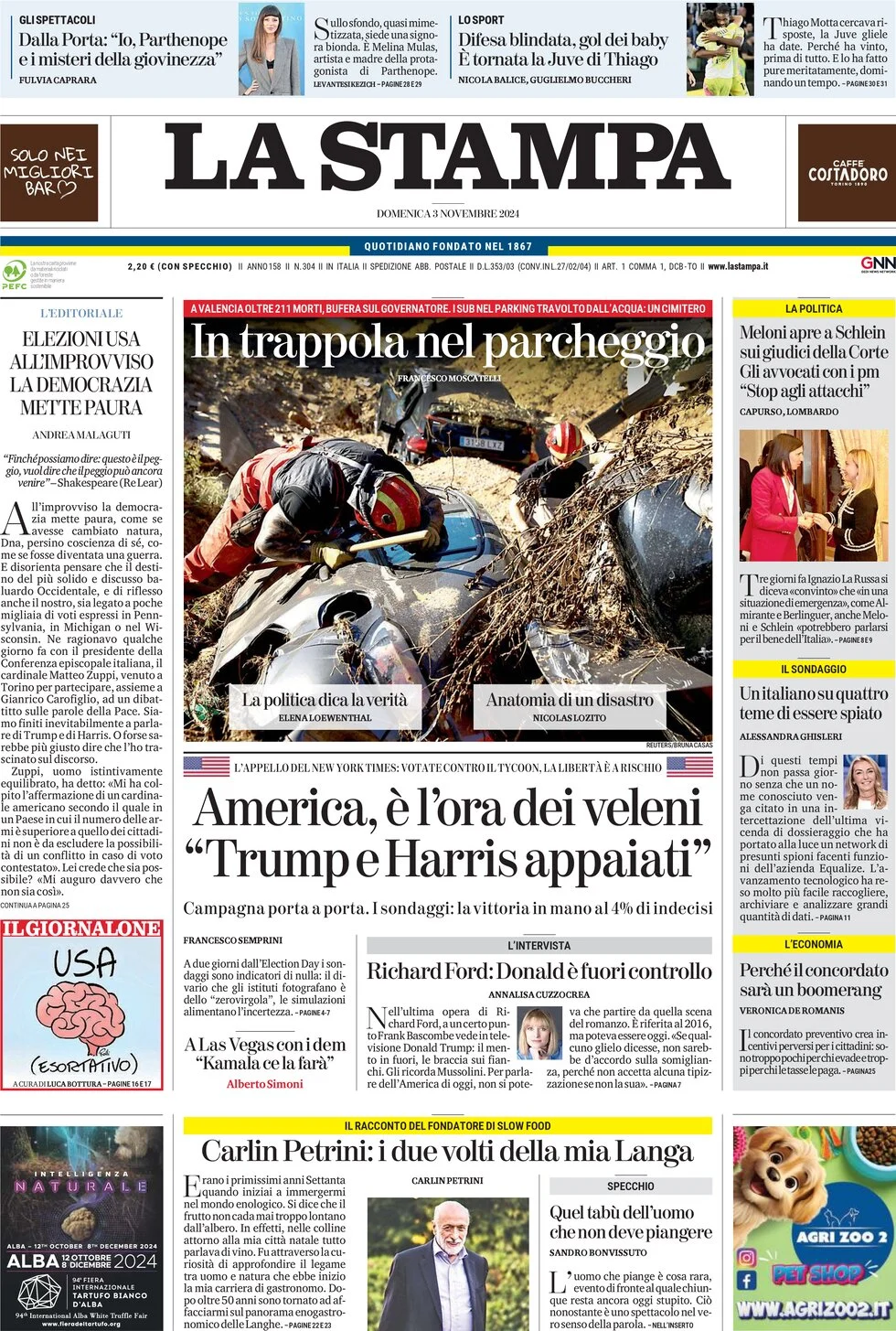 anteprima della prima pagina di la-stampa del 03/11/2024