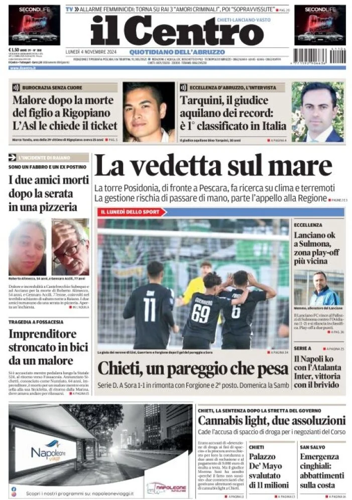 anteprima della prima pagina di il-centro-chieti del 04/11/2024