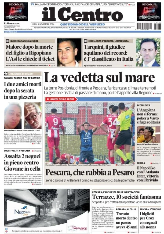 anteprima della prima pagina di il-centro-pescara del 04/11/2024