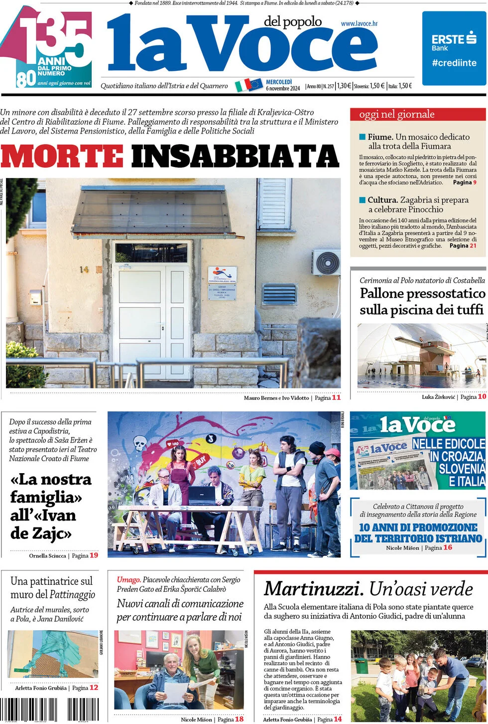 anteprima della prima pagina di la-voce-del-popolo del 06/11/2024