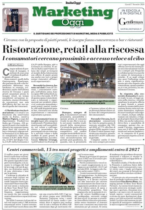 anteprima della prima pagina di marketing-oggi del 07/11/2024
