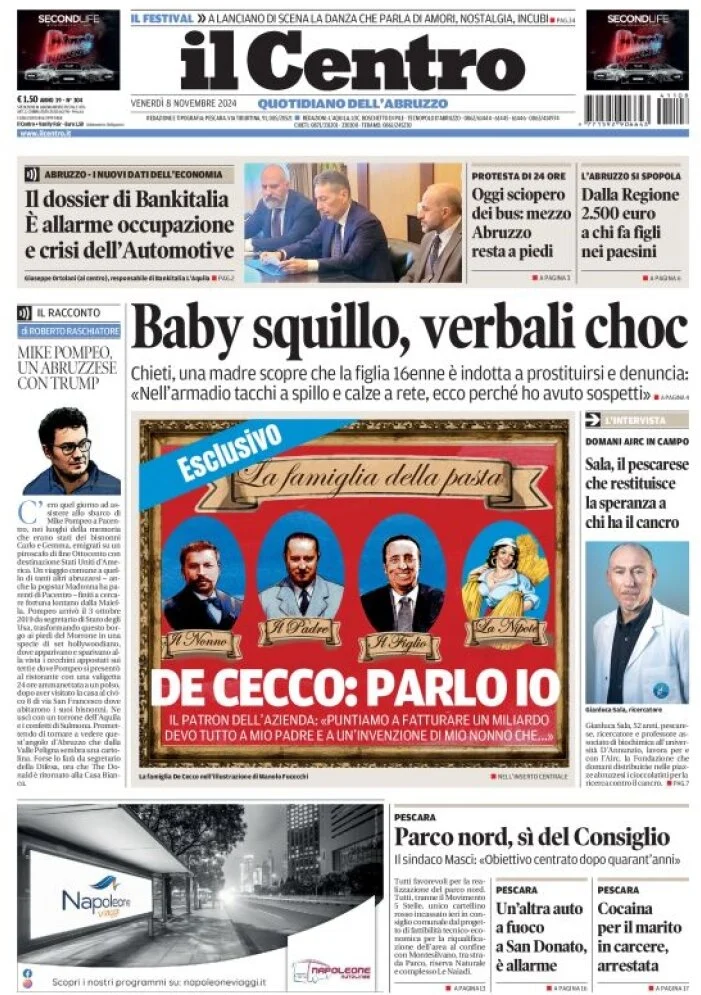 anteprima della prima pagina di il-centro-pescara del 08/11/2024