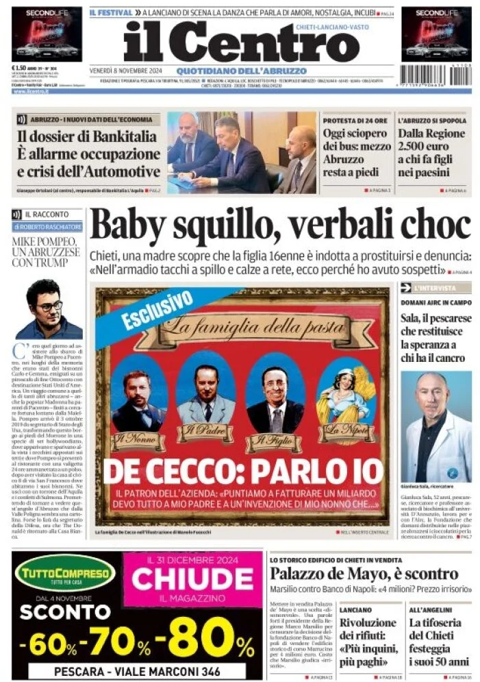 anteprima della prima pagina di il-centro-chieti del 08/11/2024