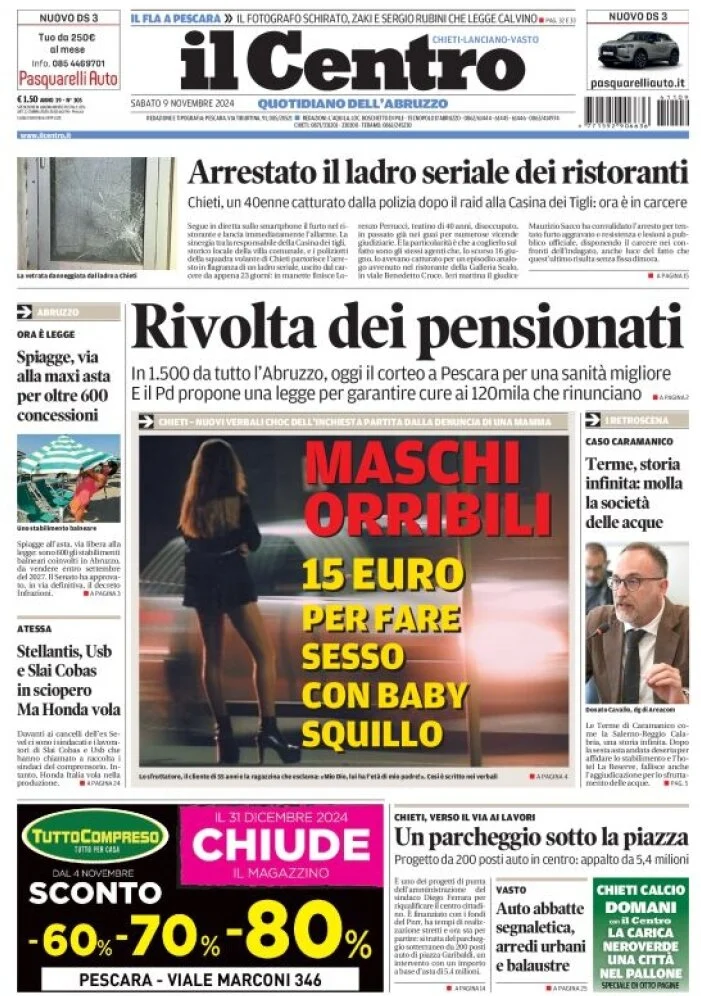 anteprima della prima pagina di il-centro-chieti del 09/11/2024