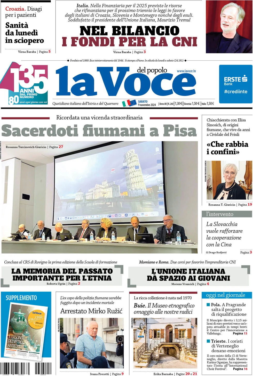 anteprima della prima pagina di la-voce-del-popolo del 09/11/2024