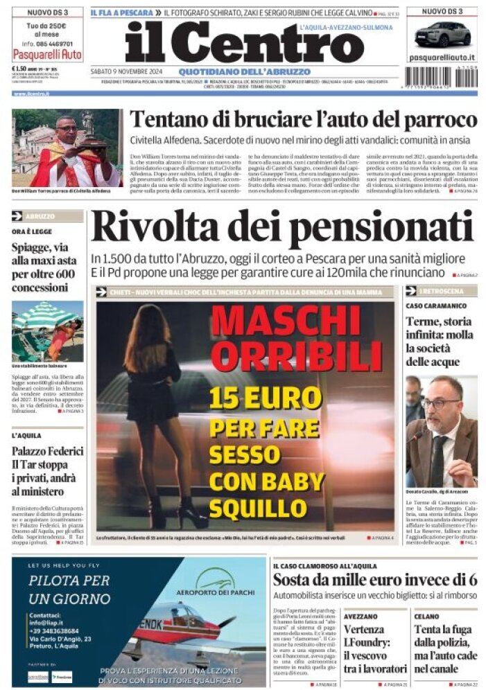 anteprima della prima pagina di il-centro-laquila del 09/11/2024
